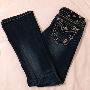 SALE! MISS ME DISTRESSED TOP STICHED BOOTCUT JEANS